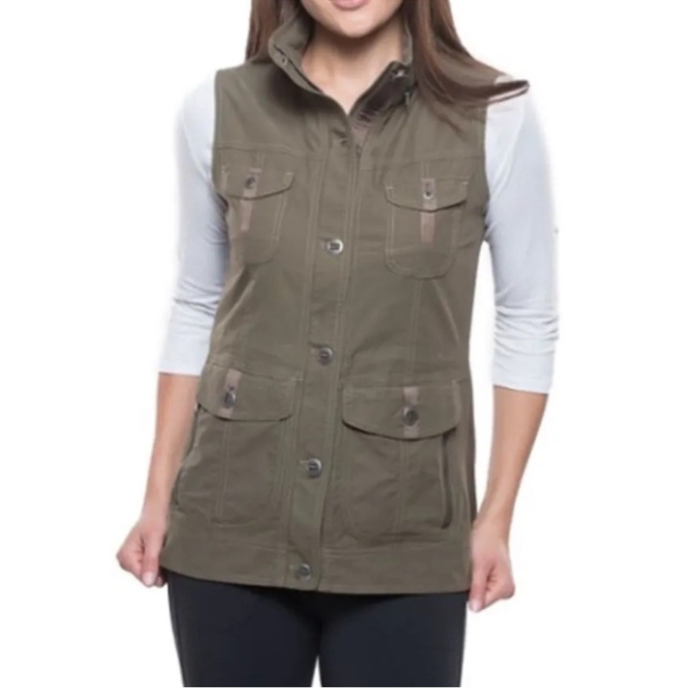 Kuhl Rekon Vest - Women's in sage with stowaway hood size Small
